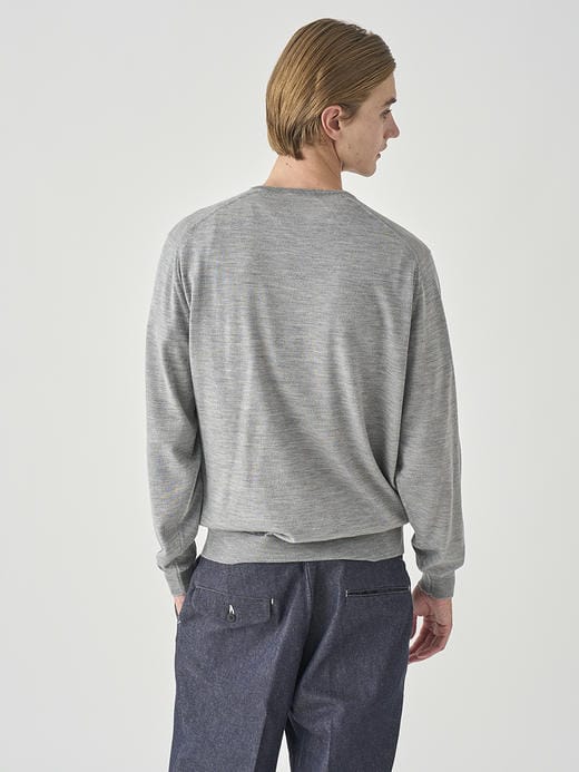 Ｖネック長袖ニットプルオーバー | PACKHAM | 30G MODERN FIT 詳細画像 SILVER 6