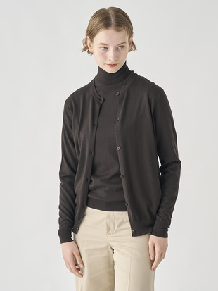 クルーネック長袖ニットカーディガン | PIPPA | 30G CONTEMPORARY FIT
