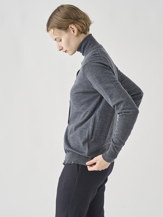クルーネック長袖ニットカーディガン | PIPPA | 30G CONTEMPORARY FIT 詳細画像 CHARCOAL 4