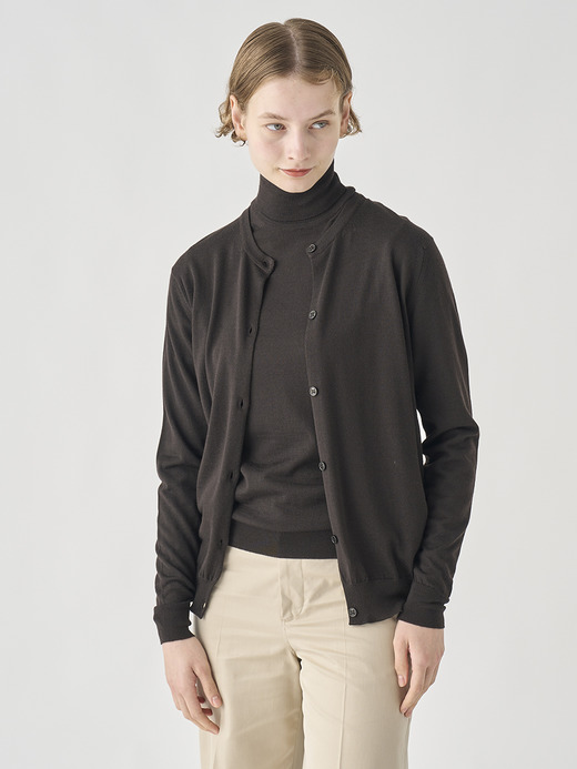 クルーネック長袖ニットカーディガン | PIPPA | 30G CONTEMPORARY FIT 詳細画像 FAULKNER BROWN 1