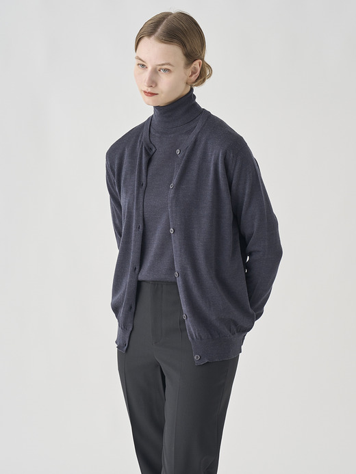 クルーネック長袖ニットカーディガン | PIPPA | 30G CONTEMPORARY FIT 詳細画像 HEPBURN SMOKE 10