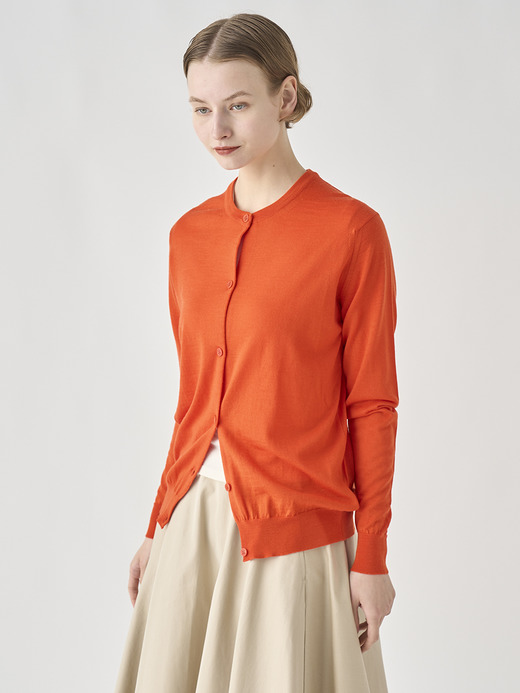 クルーネック長袖ニットカーディガン | PIPPA | 30G CONTEMPORARY FIT 詳細画像 HARDWICK ORANGE 1