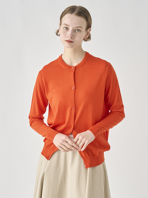 クルーネック長袖ニットカーディガン | PIPPA | 30G CONTEMPORARY FIT 詳細画像 HARDWICK ORANGE 3