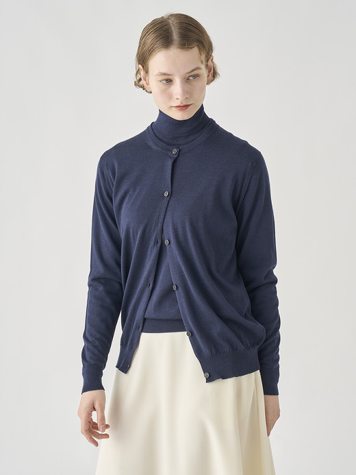 クルーネック長袖ニットカーディガン | PIPPA | 30G CONTEMPORARY FIT 詳細画像 MIDNIGHT 6