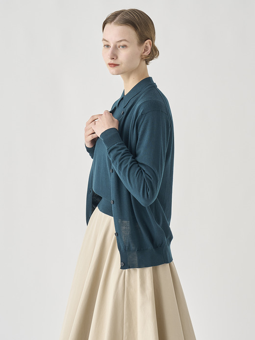 クルーネック長袖ニットカーディガン | PIPPA | 30G CONTEMPORARY FIT 詳細画像 RICHARDSON GREEN 4