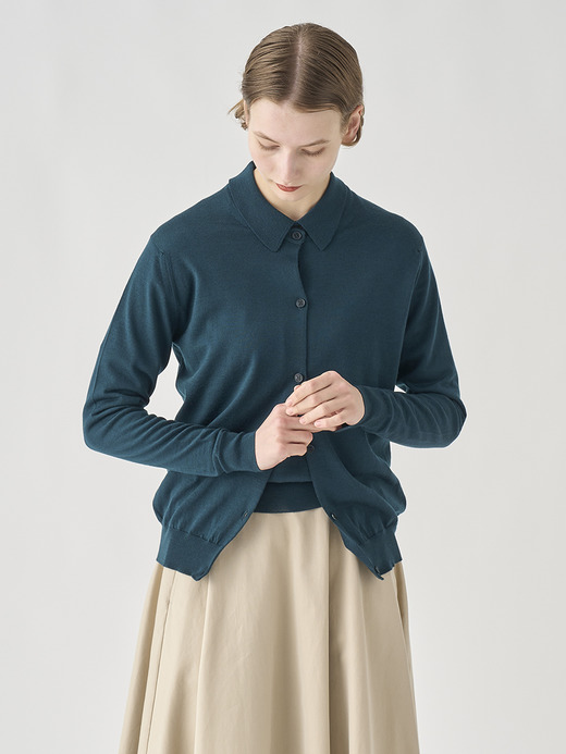 クルーネック長袖ニットカーディガン | PIPPA | 30G CONTEMPORARY FIT 詳細画像 RICHARDSON GREEN 6