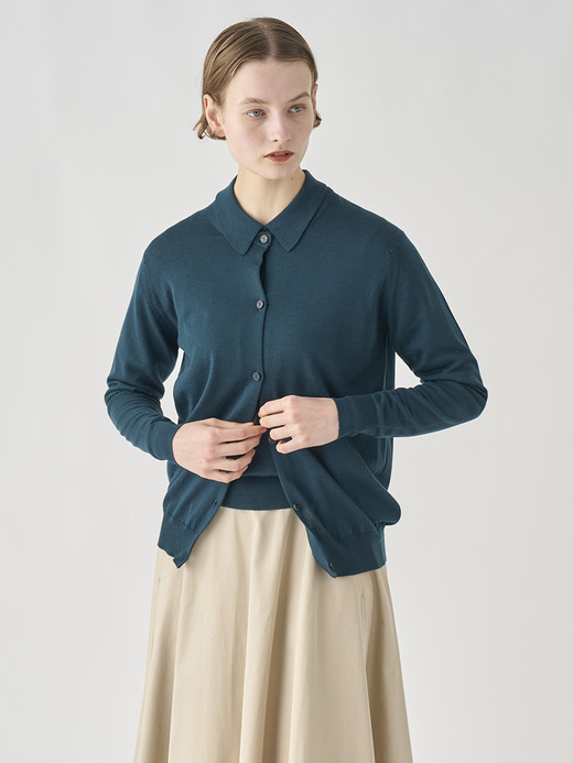 クルーネック長袖ニットカーディガン | PIPPA | 30G CONTEMPORARY FIT 詳細画像 RICHARDSON GREEN 7