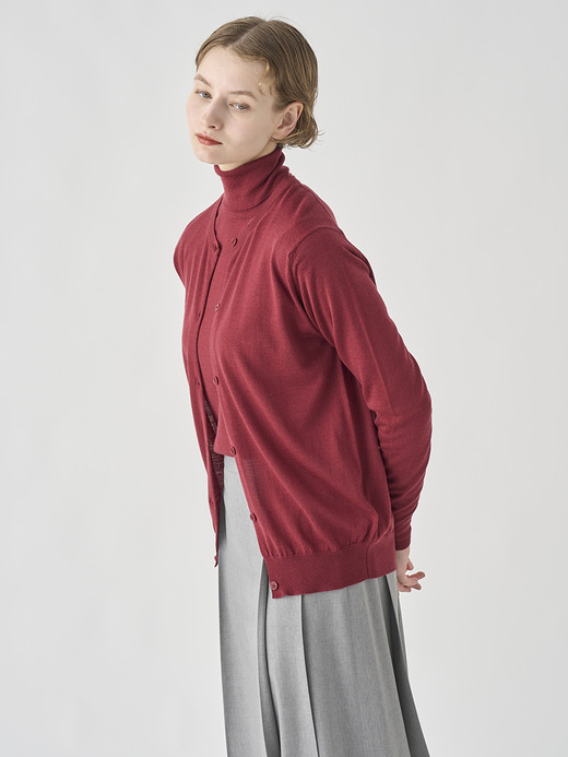クルーネック長袖ニットカーディガン | PIPPA | 30G CONTEMPORARY FIT 詳細画像 WOOLF RED 4