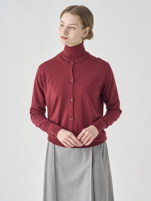 クルーネック長袖ニットカーディガン | PIPPA | 30G CONTEMPORARY FIT 詳細画像 WOOLF RED 5
