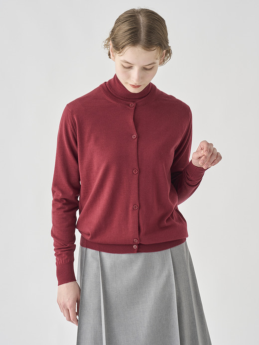 クルーネック長袖ニットカーディガン | PIPPA | 30G CONTEMPORARY FIT 詳細画像 WOOLF RED 6