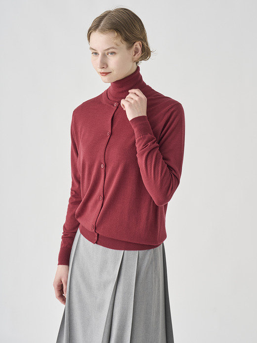 クルーネック長袖ニットカーディガン | PIPPA | 30G CONTEMPORARY FIT 詳細画像 WOOLF RED 7