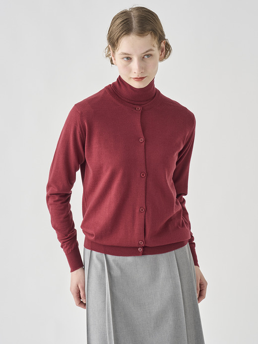クルーネック長袖ニットカーディガン | PIPPA | 30G CONTEMPORARY FIT 詳細画像 WOOLF RED 8