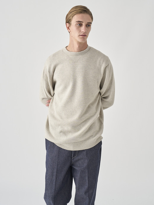 スウェットライク 長袖ニットプルオーバー | POLLO | 7G EASY FIT 詳細画像 GREY FLEECE 3