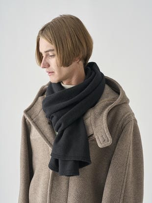 ［Eco Cashmere］カシミヤ混 ニットマフラー | QUARTZ | 5G