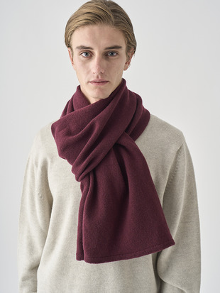 ［Eco Cashmere］カシミヤ混 ニットマフラー | QUARTZ | 5G