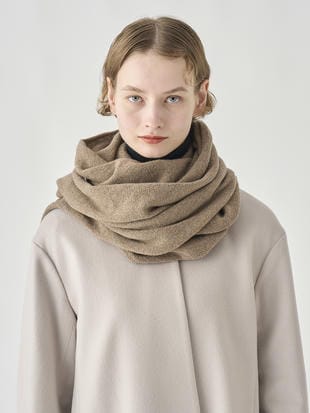 ［Eco Cashmere］カシミヤ混 ニットマフラー | QUARTZ | 5G