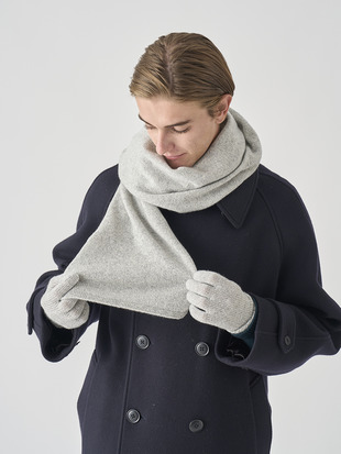 ［Eco Cashmere］カシミヤ混 ニットマフラー | QUARTZ | 5G