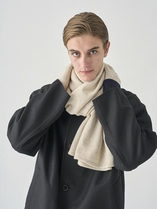 ［Eco Cashmere］カシミヤ混 ニットマフラー | QUARTZ | 5G