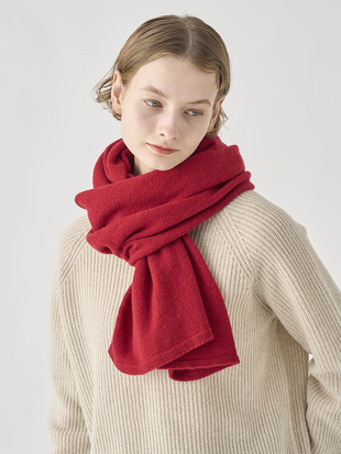 ［Eco Cashmere］カシミヤ混 ニットマフラー | QUARTZ | 5G