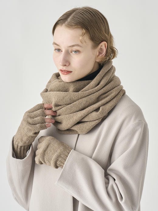 ［Eco Cashmere］カシミヤ混 ニットマフラー | QUARTZ | 5G 詳細画像 MUSHROOM 3