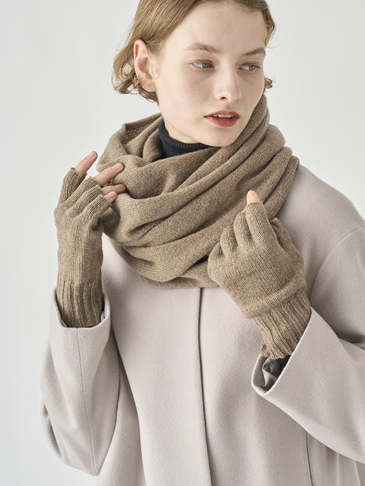 ［Eco Cashmere］カシミヤ混 ニットマフラー | QUARTZ | 5G 詳細画像 MUSHROOM 5