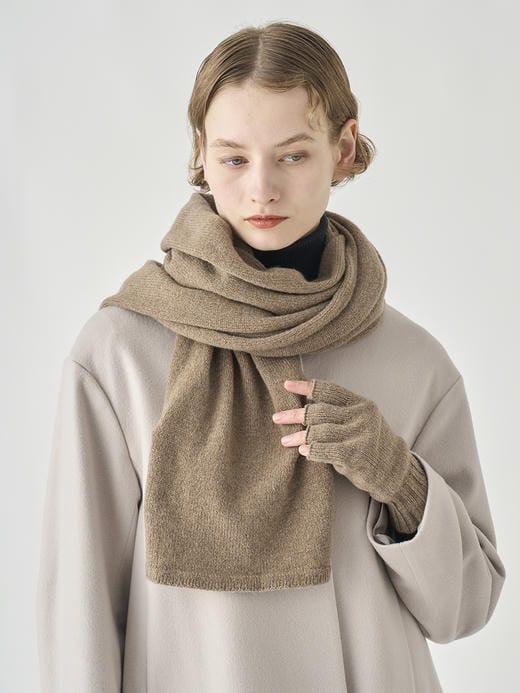 ［Eco Cashmere］カシミヤ混 ニットマフラー | QUARTZ | 5G 詳細画像 MUSHROOM 6