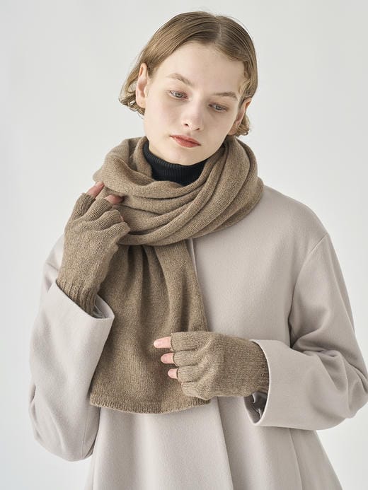 ［Eco Cashmere］カシミヤ混 ニットマフラー | QUARTZ | 5G 詳細画像 MUSHROOM 8
