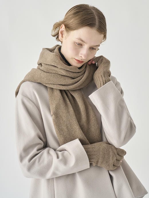 ［Eco Cashmere］カシミヤ混 ニットマフラー | QUARTZ | 5G 詳細画像 MUSHROOM 9