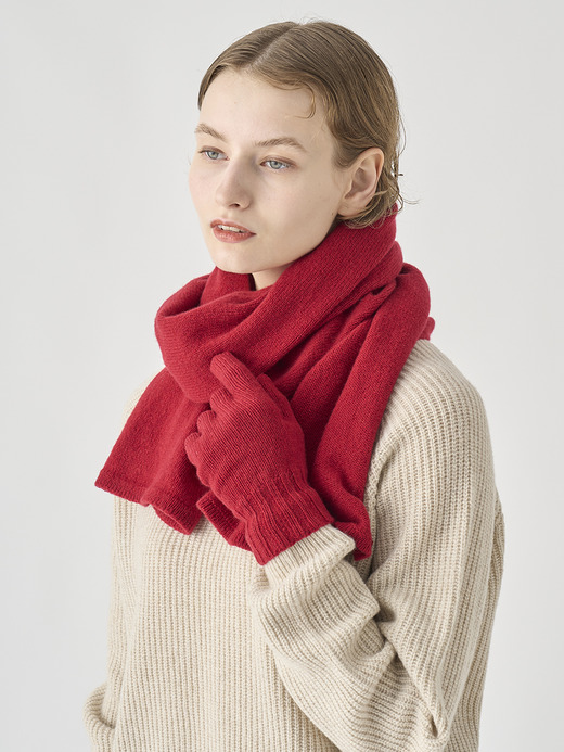 ［Eco Cashmere］カシミヤ混 ニットマフラー | QUARTZ | 5G 詳細画像 VERMILLION 3