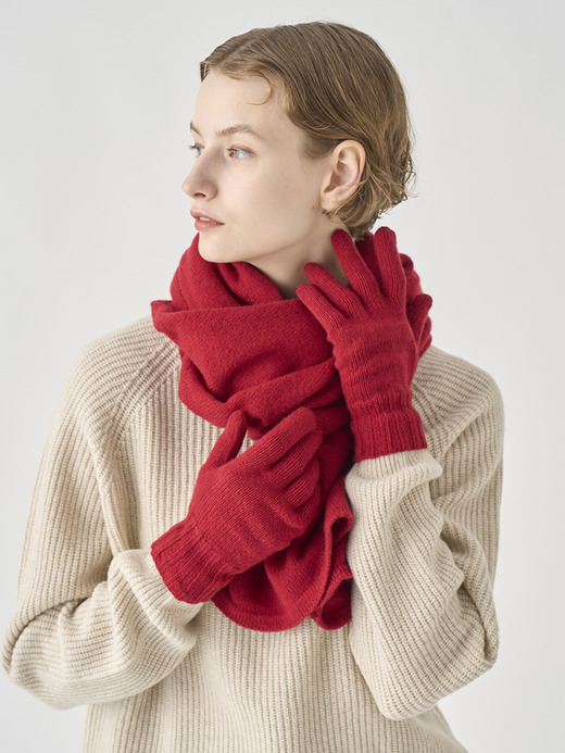 ［Eco Cashmere］カシミヤ混 ニットマフラー | QUARTZ | 5G 詳細画像 VERMILLION 5