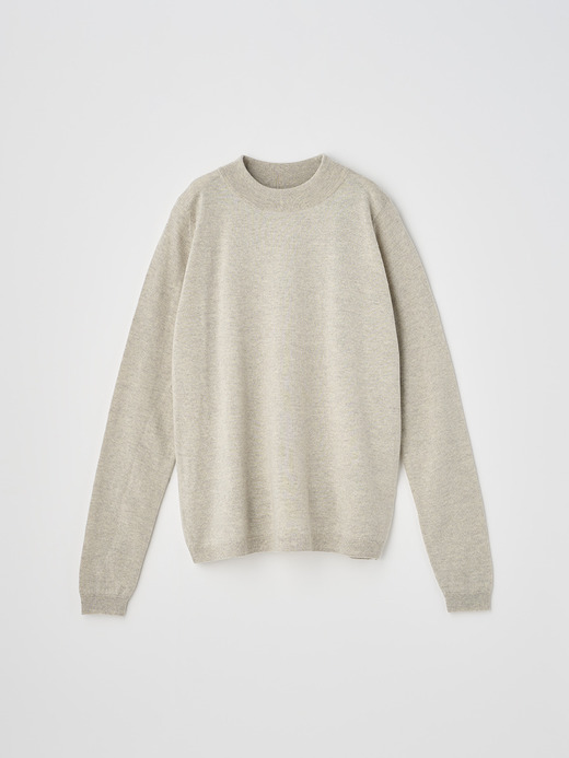 モックネック長袖ニットプルオーバー | RENATA | 24G 詳細画像 GREY FLEECE 2