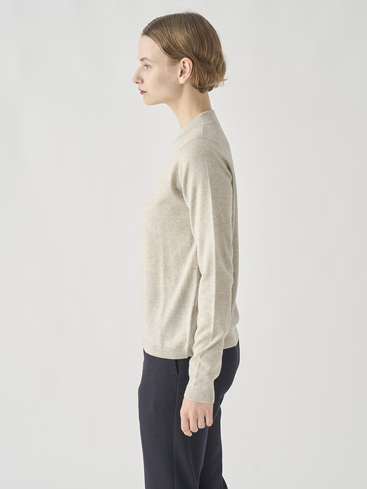 モックネック長袖ニットプルオーバー | RENATA | 24G 詳細画像 GREY FLEECE 4