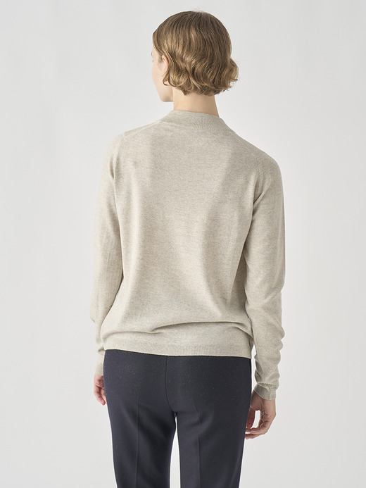 モックネック長袖ニットプルオーバー | RENATA | 24G 詳細画像 GREY FLEECE 5