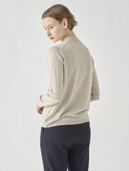 モックネック長袖ニットプルオーバー | RENATA | 24G 詳細画像 GREY FLEECE 6