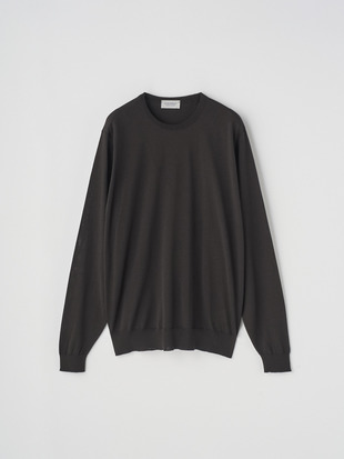 クルーネック長袖ニットプルオーバー | SCANLAN | 30G MODERN FIT