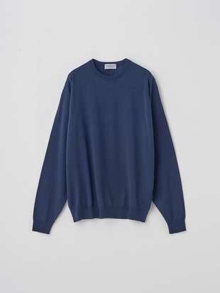 クルーネック長袖ニットプルオーバー | SCANLAN | 30G MODERN FIT