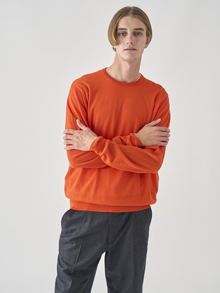 クルーネック長袖ニットプルオーバー | SCANLAN | 30G MODERN FIT