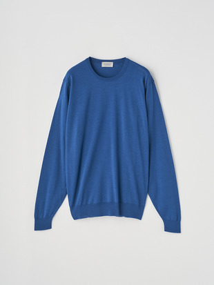 クルーネック長袖ニットプルオーバー | SCANLAN | 30G MODERN FIT