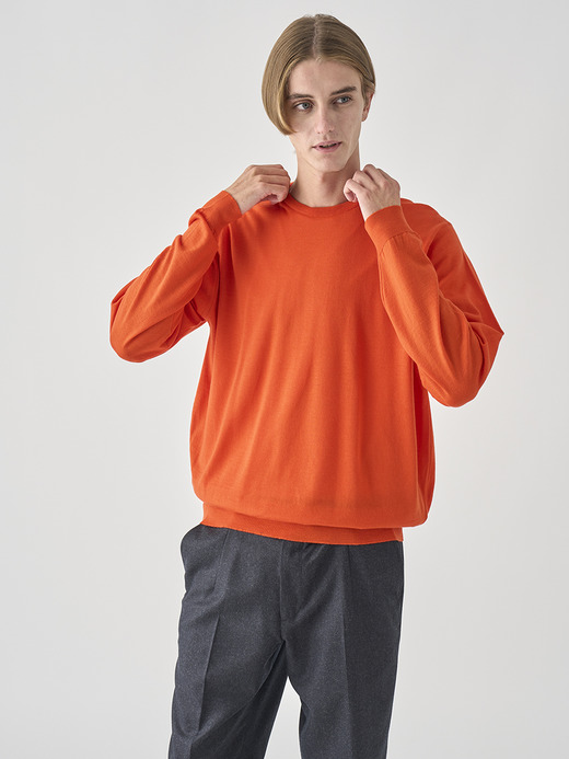 クルーネック長袖ニットプルオーバー | SCANLAN | 30G MODERN FIT 詳細画像 HARDWICK ORANGE 3