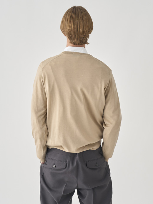 クルーネック長袖ニットプルオーバー | SCANLAN | 30G MODERN FIT 詳細画像 KAFKA BEIGE 5