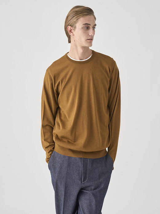 クルーネック長袖ニットプルオーバー | SCANLAN | 30G MODERN FIT 詳細画像 KEATS BRONZE 1
