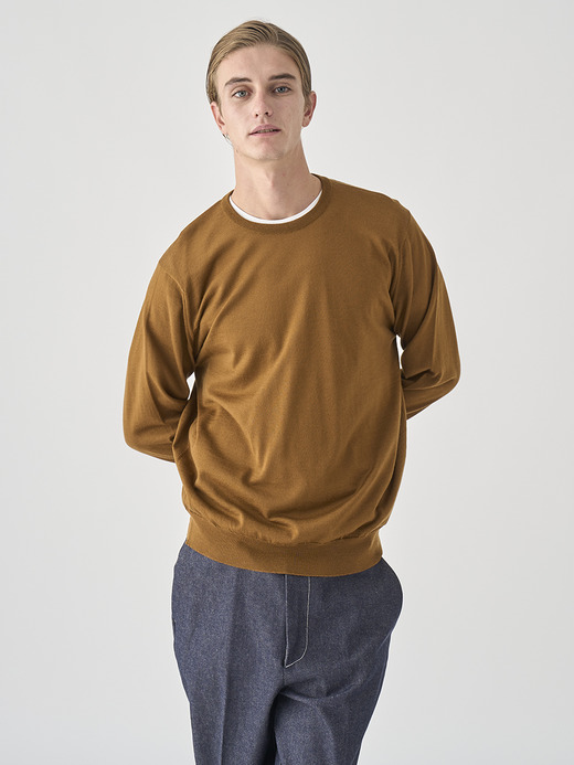 クルーネック長袖ニットプルオーバー | SCANLAN | 30G MODERN FIT 詳細画像 KEATS BRONZE 3