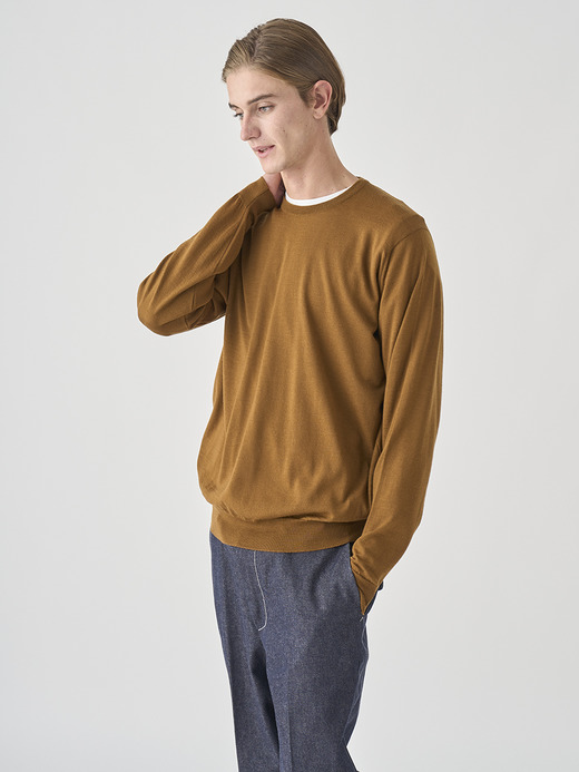 クルーネック長袖ニットプルオーバー | SCANLAN | 30G MODERN FIT 詳細画像 KEATS BRONZE 6