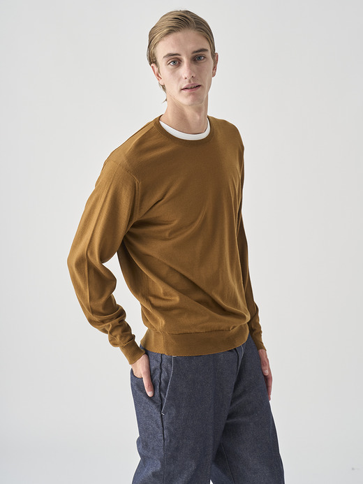 クルーネック長袖ニットプルオーバー | SCANLAN | 30G MODERN FIT 詳細画像 KEATS BRONZE 7