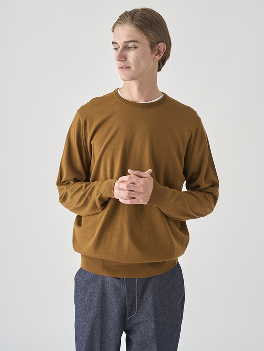 クルーネック長袖ニットプルオーバー | SCANLAN | 30G MODERN FIT 詳細画像 KEATS BRONZE 8