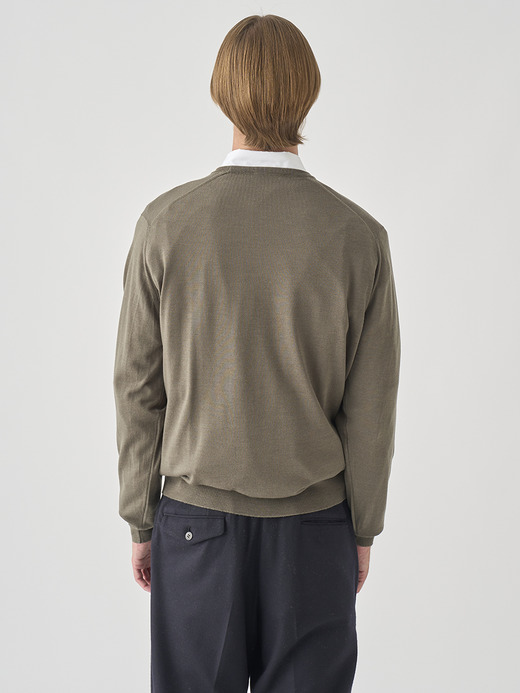 クルーネック長袖ニットプルオーバー | SCANLAN | 30G MODERN FIT 詳細画像 MANSFIELD GREEN 5
