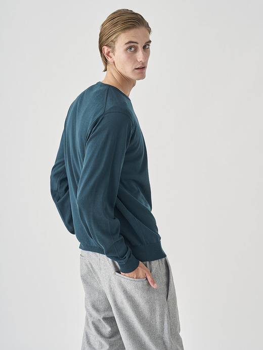 クルーネック長袖ニットプルオーバー | SCANLAN | 30G MODERN FIT 詳細画像 RICHARDSON GREEN 6