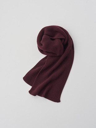 ［Eco Cashmere］カシミヤ混 リブニットマフラー | STARK | 5G