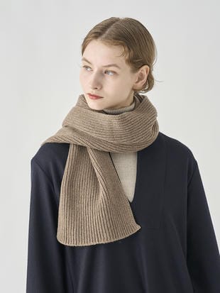 ［Eco Cashmere］カシミヤ混 リブニットマフラー | STARK | 5G