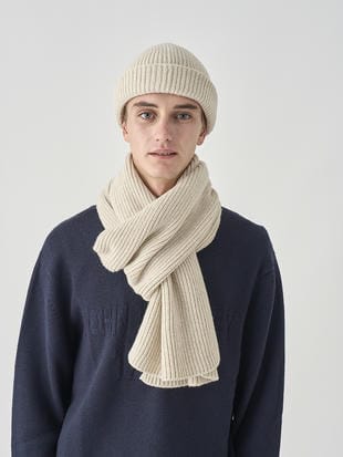 ［Eco Cashmere］カシミヤ混 リブニットマフラー | STARK | 5G